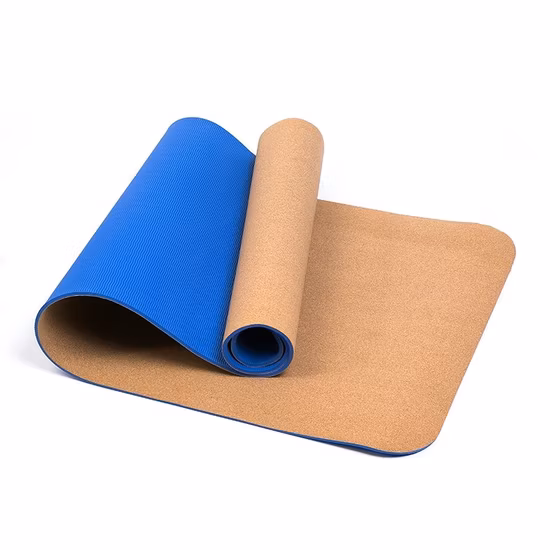 Estera de encargo de la yoga de la TPE del corcho de las esteras de Pilates de la prenda impermeable del color del cartón del ODM del OEM adulto