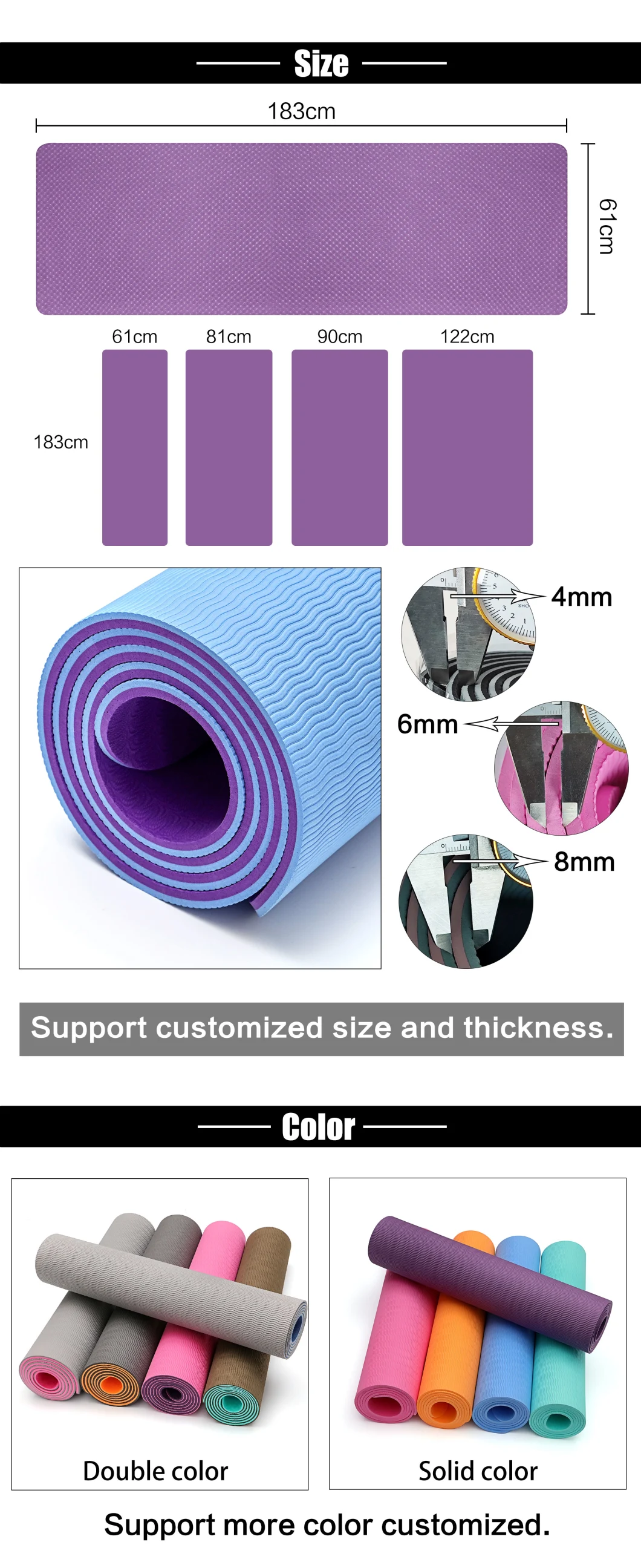 Foldable Non Slip Roller TPE Yoga Mat Design Your Own Yoga Mat